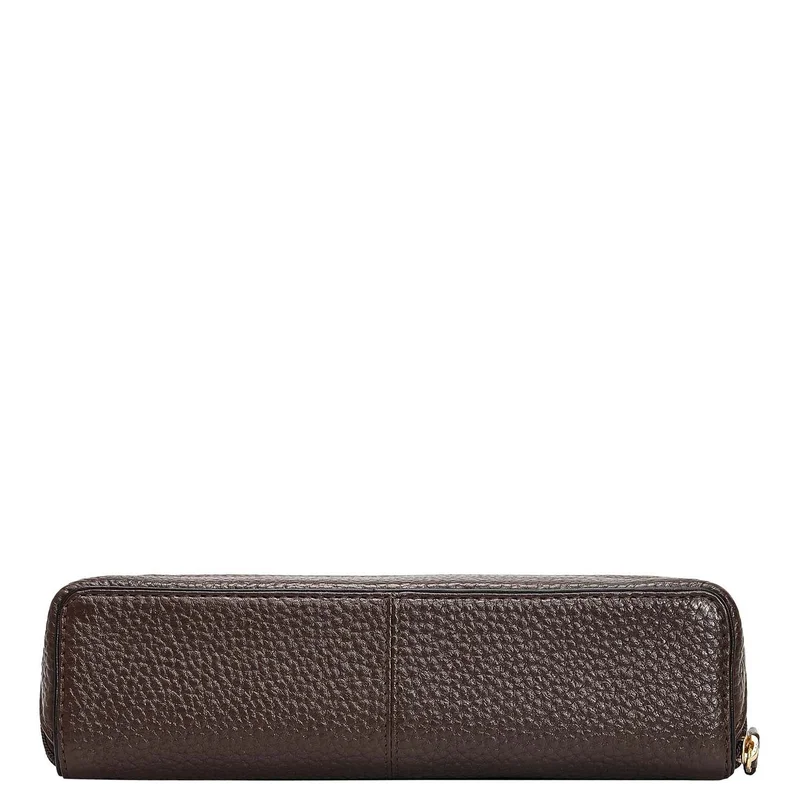 Da Milano Chocolate Wax Leather Multi Pouch - Chocolate  | Best Price UAE